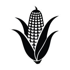  corn vector silhouette on white background