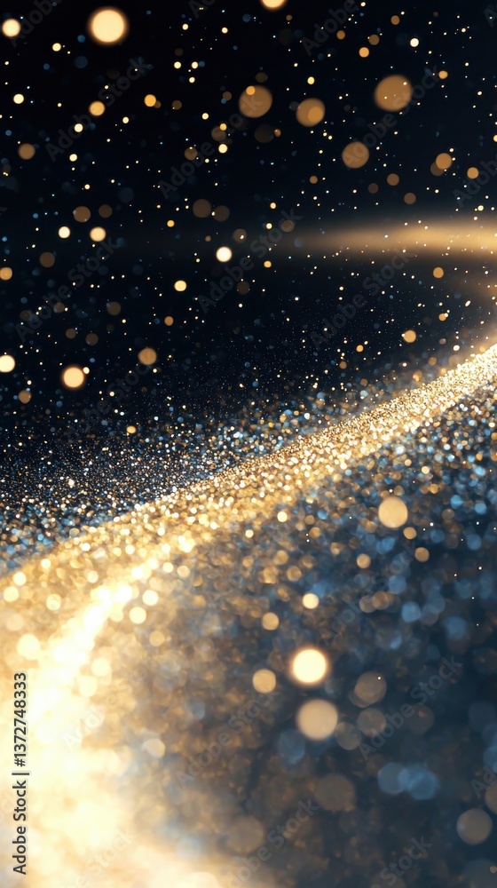 Poster abstract festive sparkle background featuring glowing particles and bokeh effect for design projects