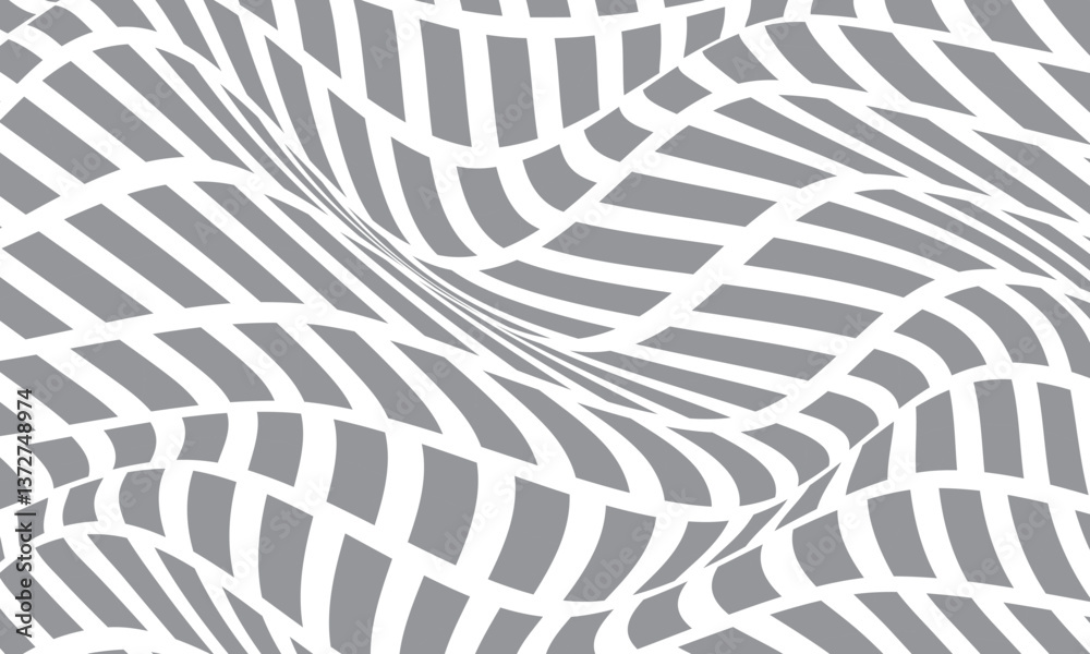 Poster abstract geometric diagonal grey rectangular wave line pattern.