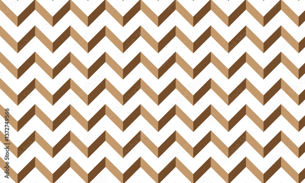 Aufkleber abstract geometric brown 3d wave line pattern.