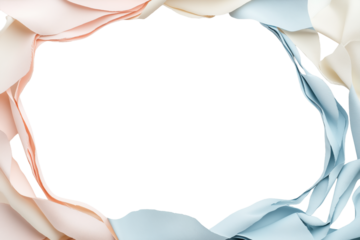 Pastellfarbene Bänder und Papierstreifen als dekorativer Rahmen PNG mit transparentem Hintergrund

