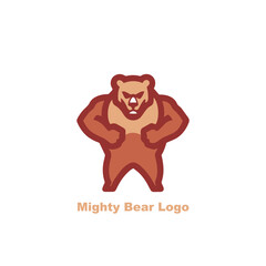 Stylized Mighty Bear Logo Design Modern, Playful, and Professional for Wrestling Branding.