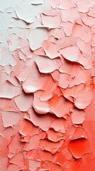 Abstract coral art with thick paint strokes creating a textured surface gradient from white to vibrant coral hues for modern decor