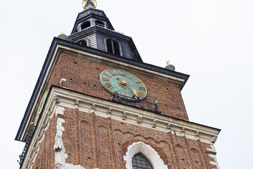 Krakow Town Hall Tower: Clock Face Close-up
