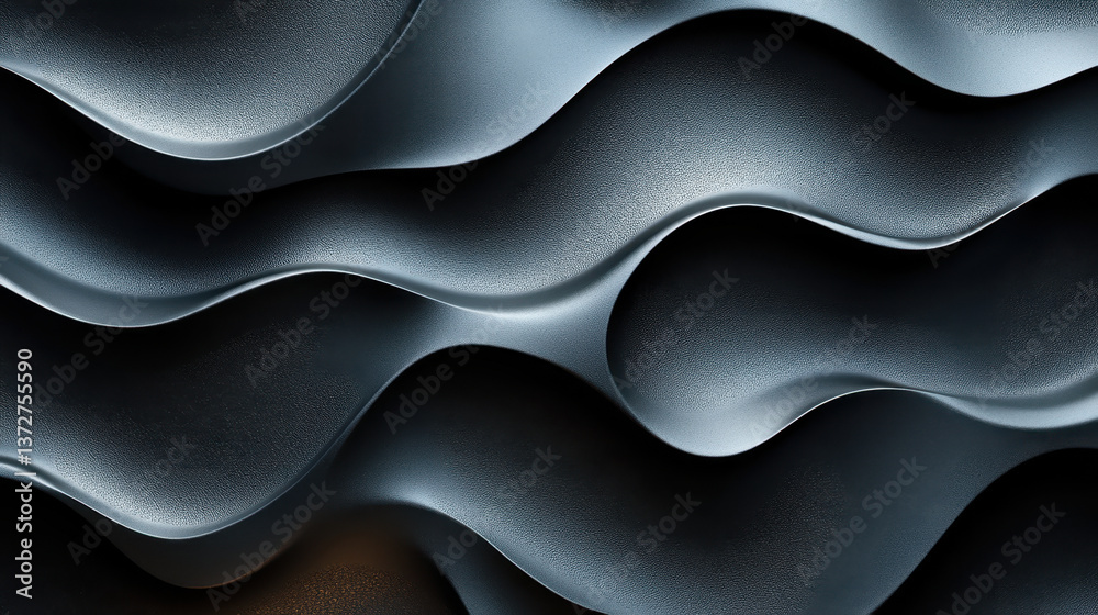 Poster elegant 3d geometric shapes with angular and curved patterns in modern abstract design