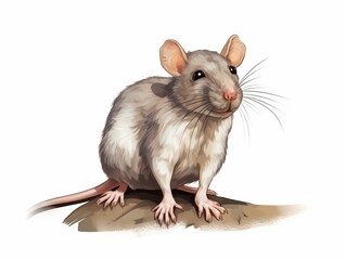 Fancy rat, clipart, illustration isolate on white background