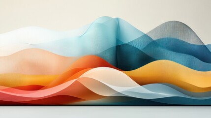 Abstract wavy colorful landscape