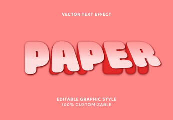 Red And Pink Layered Paper Cut Text Effect