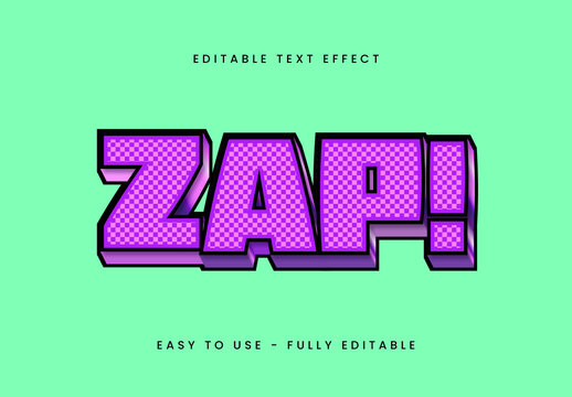 Purple 3D Pixel Font Bold Chunky Dotted Comic Textured Text Effect