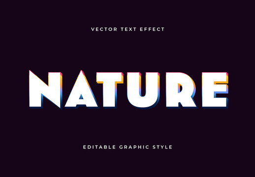 White Heavy Font 3D Colorful Shadow Outlined Text Effect