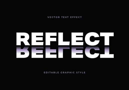 White Reflective Strong Font Bright Mirrored Text Effect