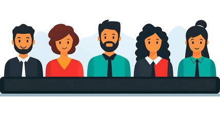 Fototapeta premium An isolated vector illustration of a person video calling friends from home for a virtual get-together.