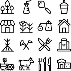 Obraz premium Agriculture Icons Vector Art