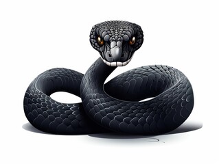 Fototapeta premium Black Mamba, clipart, illustration isolate on white background