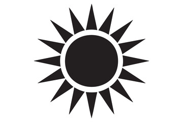 Simple Black and White Sun Icon
