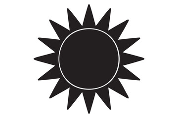 Simple Black and White Sun Icon
