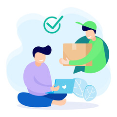 Illustration vector graphic cartoon character of delivery