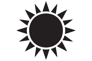 Simple Black and White Sun Icon
