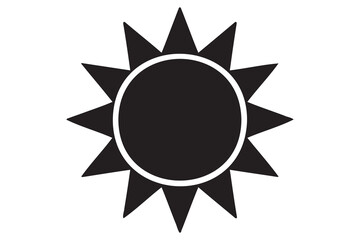 Simple Black and White Sun Icon
