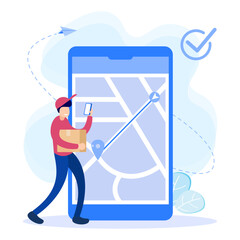 Illustration vector graphic cartoon character of delivery