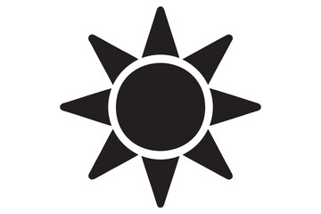 Simple Black and White Sun Icon
