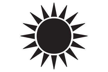 Simple Black and White Sun Icon
