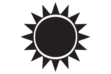 Simple Black and White Sun Icon
