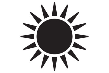 Simple Black and White Sun Icon
