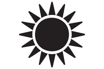 Simple Black and White Sun Icon
