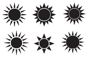 Simple Black and White Sun Icon
