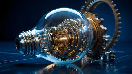 Intricate Mechanism Powering Innovation Lightbulb