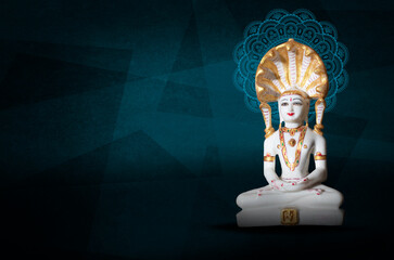Happy Mahavir jayanti JAIN GOD IDOL picture of the deity Mahavira sculpted