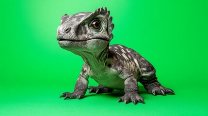 Obraz premium A detailed portrait of a reptilian creature against a bright background