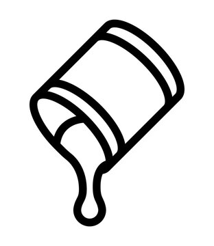A line icon of a tilted can dripping condensed milk.