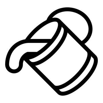 A line icon of a tilted can pouring condensed milk.
