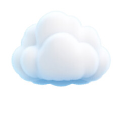 A fluffy white cloud with soft, rounded shape floats against transparent background, evoking sense of calm and serenity