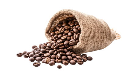 A bag of small-batch roasted coffee beans, isolated on white background --ar 16:9