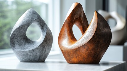 Abstract sculptures for home decoration, showcasing unique, artistic expressions that add a touch of modern sophistication.