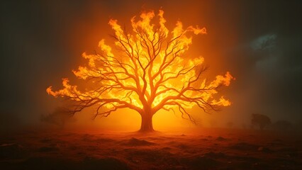 tree in fire