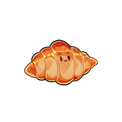 cute and expressive croissant cartoon