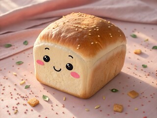 cute cartoon bread loaf – adorable bakery art