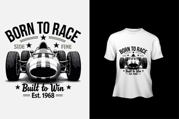 Racing team t shirt typography slogan design apparel for print modern type vector.