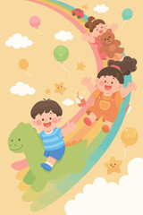 Joyful Children’s Day Playground Scene