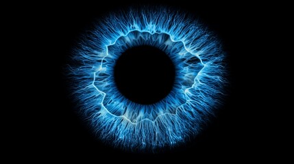 Highly Detailed Close Up of Human Blue Eye with Light Reflection and Eyelash Graphic Art Illustration