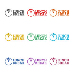Lunch break icon isolated on white background. Set icons colorful