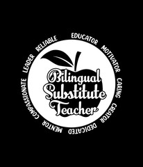 Bilingual substitute teacher - Custom Printable Design Cut File for Cricut and Silhouette – Instant Download for DIY Projects
