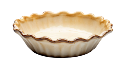 A ceramic pie dish with fluted edges, isolated on white background --ar 16:9