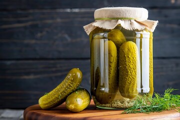 jar of pickled cucumbers