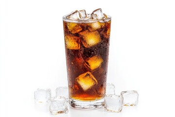 Tasty soft drink ready to eat, isolated on a white background