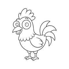 Cute cartoon rooster illustration isolated on white background